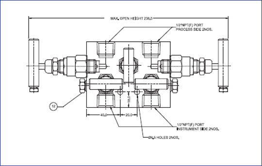 5 Valve Manifold Remote Mounted Flat Type