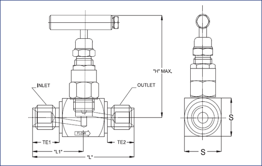 Tube End X Tube End Needle Valve